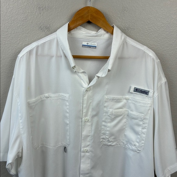 Columbia PFG Tamiami Shirt Short Sleeve White Outdoor Golf Fishing Gorpcore XXL - Picture 5 of 7